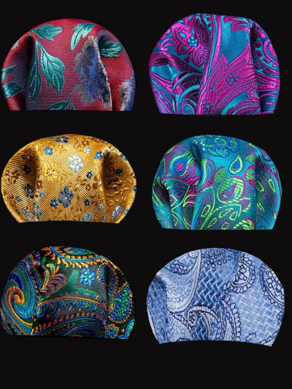 6 PCS Men's Silk Tie Set - Woven Neckties, Handkerchiefs & Cufflinks for